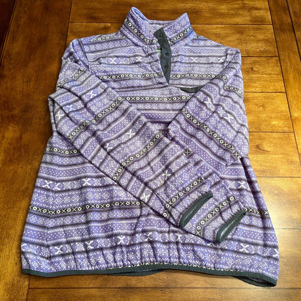 Jachs Cabin Mock Neck Pullover Mens XL Purple Polyester Fleece 37.3=R4